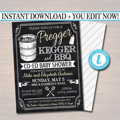 coed baby shower invitations