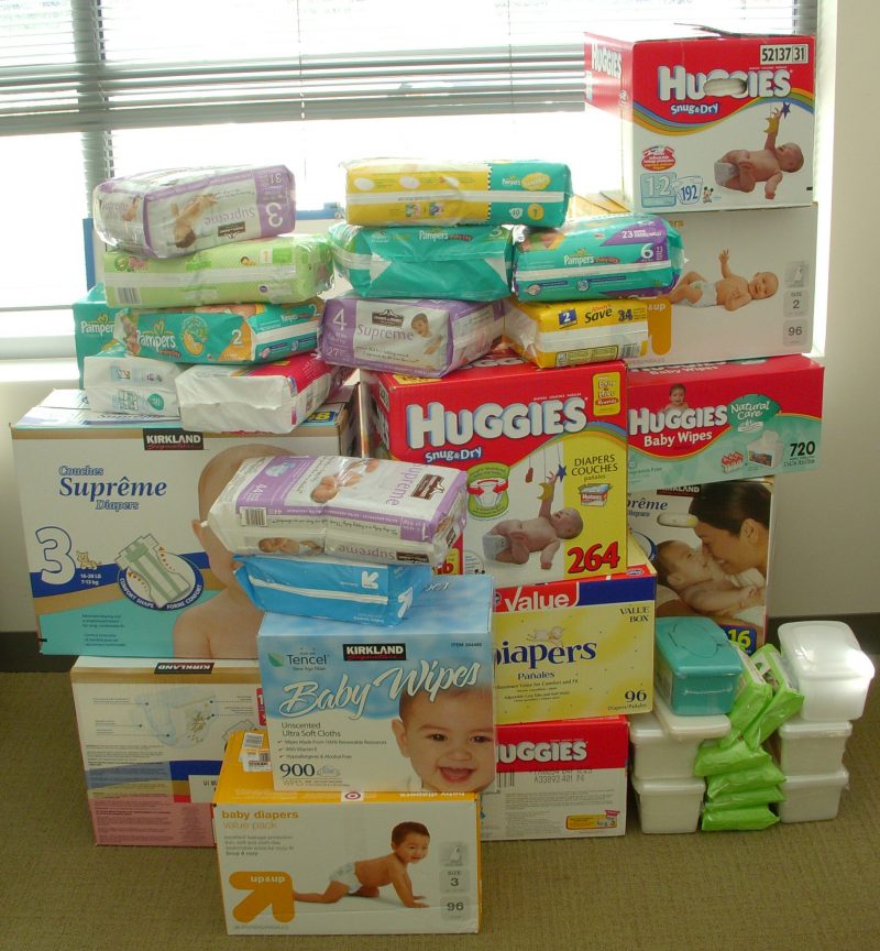 baby diaper stockpile