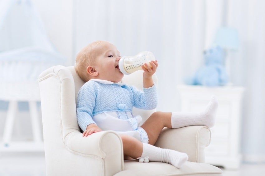 baby drinking milk