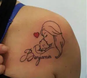 Mother and son tattoo