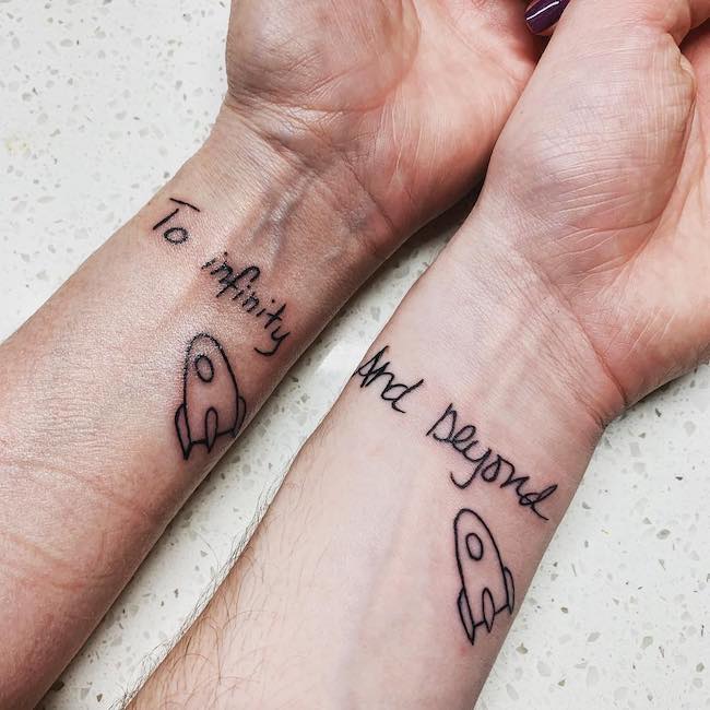 Matching mother and son tattoo ideas