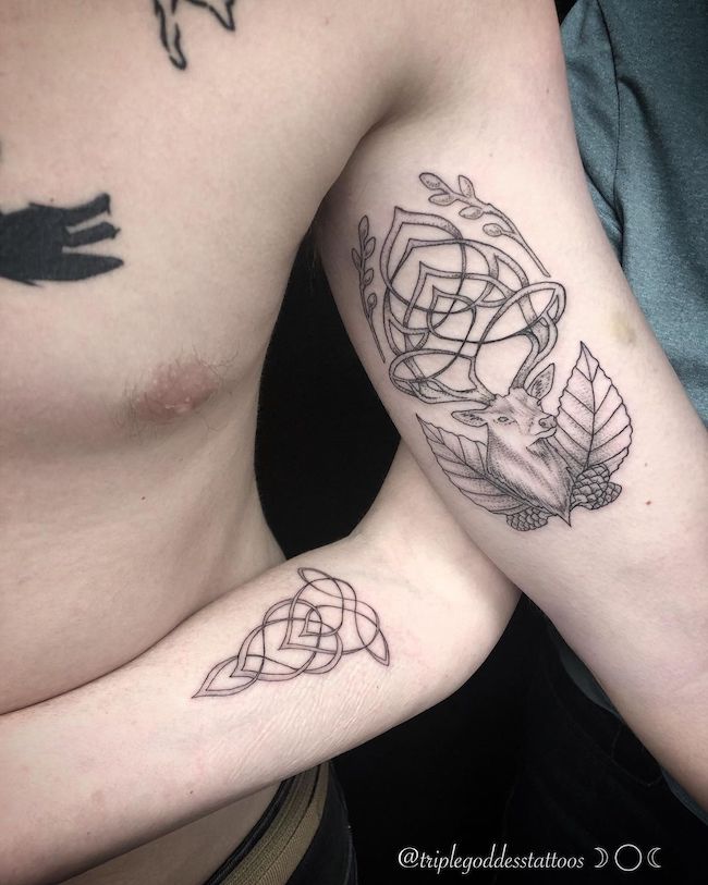 matching mother son tattoo